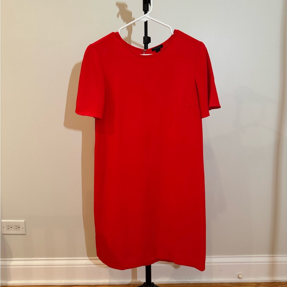 Ann Taylor Bright Red Crewneck Dress
